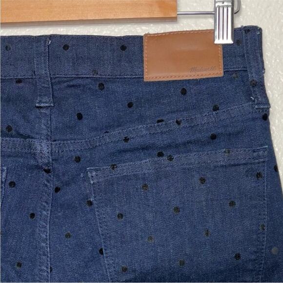 MADEWELL 9" High-Rise Skinny Jeans Flocked Dots Edition Women's 28 dark indigo - Picture 10 of 15